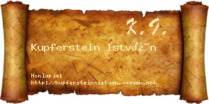 Kupferstein István névjegykártya